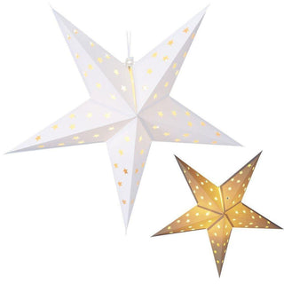 White LED Christmas Star | Christmas Paper Star Light Hanging Decoration - 60cm
