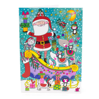 Santa Sleigh Advent Calendar Greetings Card | Christmas Advent Calendar