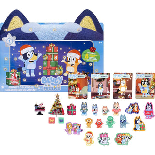 Bluey Fuzzies Christmas Advent Calendar, 24 Gifts with 8 Fuzzy Mini Figures