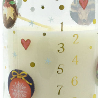 Apple & Cinnamon Christmas Advent Candle | Pillar Candle in Glass Jar - 21cm