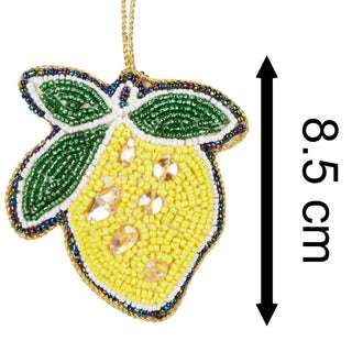 Lemon Beaded Christmas Tree Bauble | Colourful Fruit-shaped Tree Ornaments