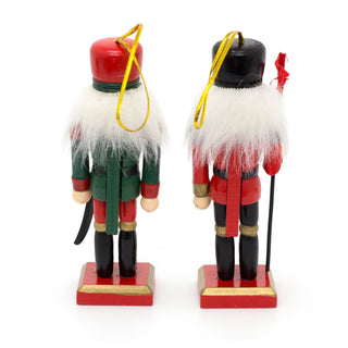 Set Of 2 12cm Traditional Christmas Nutcracker Soldiers | Christmas Figures Hanging Christmas Decorations | Christmas Ornaments Tree Baubles