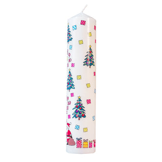 Traditional Countdown To Christmas Advent Candle | Christmas Tree Design Pillar Advent Candle With Numbers | Advent Christmas Candle Festive Pillar Candle