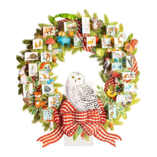 Snowy Owl 3D Christmas Advent Calendar | Christmas Wreath-Shaped Calendar - 33cm