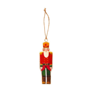 Nutcracker Christmas Bauble | Vintage Metal Soldier Tree Ornament with Twine
