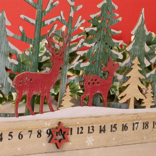 Reindeer Wooden Christmas Advent Calendar | Alpine Forest 24-Day Advent Calendar