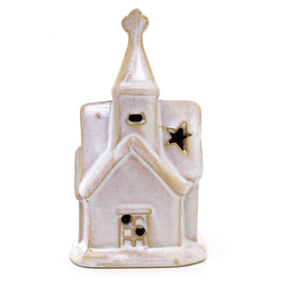 Ceramic LED Church | Light-Up Christmas Chapel Ornament Festive Decoration 12cm