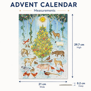 Woodland Magic Christmas Advent Calendar, A4 Vintage Woodland Illustration