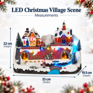 LED Christmas Village with Moving Cars or Skiers, Random Design, 33 cm
