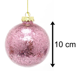 Confetti Christmas Bauble 10cm | Deluxe Christmas Ball Tree Decorations | Xmas Bauble Christmas Decor - Colour Varies One Supplied