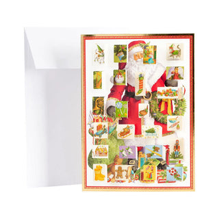 Santa Claus Advent Calendar Card with Envelope | Christmas Advent Calendar