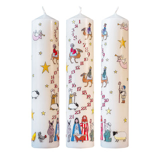 Traditional Countdown To Christmas Advent Candle | Christmas Nativity Pillar Advent Candle With Numbers | Advent Christmas Candle Festive Pillar Candle