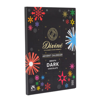 Divine Fairtrade Dark Chocolate Christmas Advent Calendar | 70% Cocoa Dark Chocolate Advent Calendar | Vegan Chocolate Christmas Calendar 85g