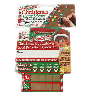 Elf Scratch-off Christmas Advent Calendar | Advent Good Behaviour Chart for Kids