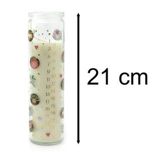 Apple & Cinnamon Christmas Advent Candle | Pillar Candle in Glass Jar - 21cm