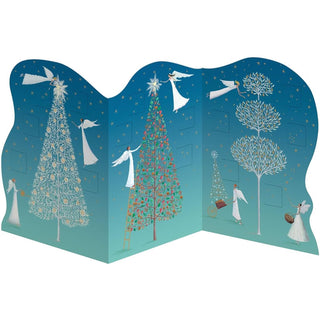 Three Angels Trifold Christmas Advent Calendar, 22.5cm 24 Door Picture Calendar