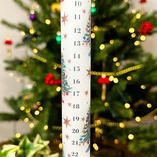 Nostalgic Christmas Tree Advent Candle | Festive Numbered Countdown Candle 23cm