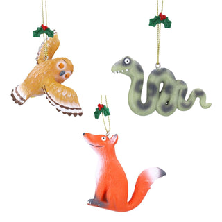 Set Of 3 Gruffalo Christmas Tree Decorations, Owl, Fox and Snake, Gisela Graham