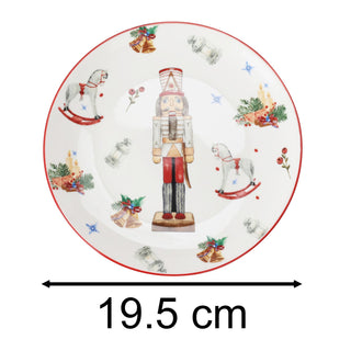 Christmas Nutcracker Side Plate | Traditional Festive Ceramic Snack Plate 19.5cm