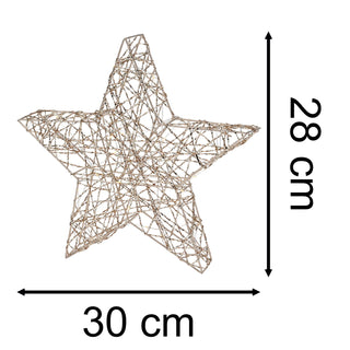 Gold Christmas Star Light | Gold Wire LED Standing Star Decoration - 30cm