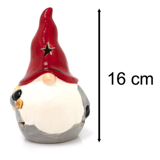 Ceramic Nordic Santa Gonk Ornament | Scandi Christmas Gnome Gonk Figurine - 16cm