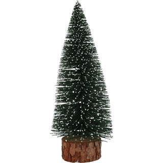 Medium Snowy Green Bottle Brush Christmas Tree | Snow-Flocked Pine Tree - 25cm