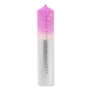 The Colour Emporium Stardust Blush Hand-dipped Christmas Advent Pillar Candle