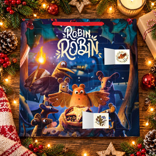 Aardman Robin Robin Christmas Advent Calendar with Stickers, 25 Windows 30cm