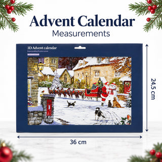 Village Delight 3D Christmas Advent Calendar, Freestanding, Illustrated